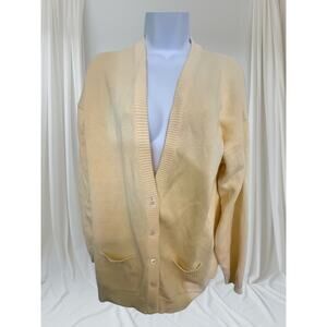 Vintage Lord & Taylor 100% Cotton Yellow Sweater  :